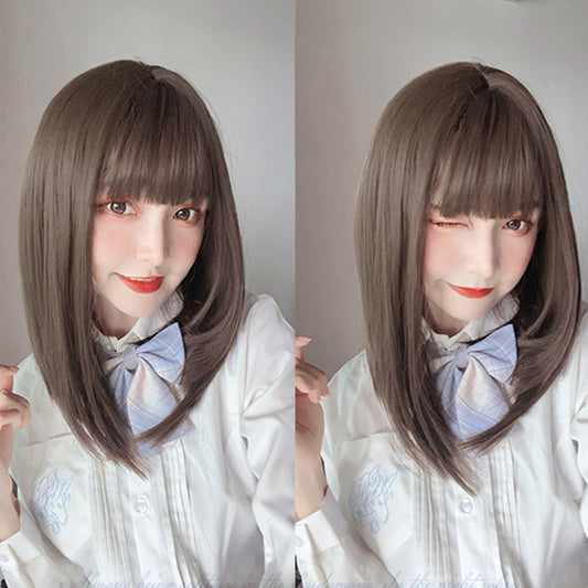 "BROWN SHORT STRAIGHT" WIG H081202