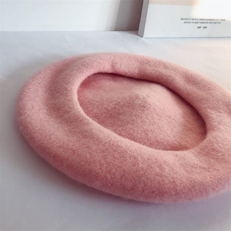 HANDMADE WOOL PEACH LEAF BERET UB3189
