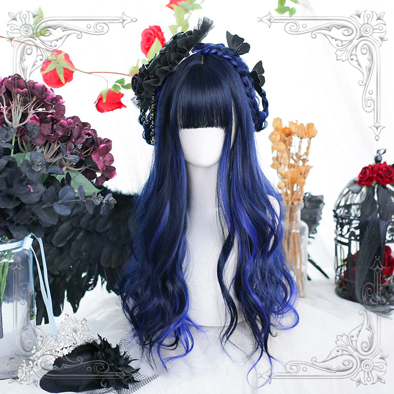 Galaxy Blue Big Wavy Long Curly Wig UB6250