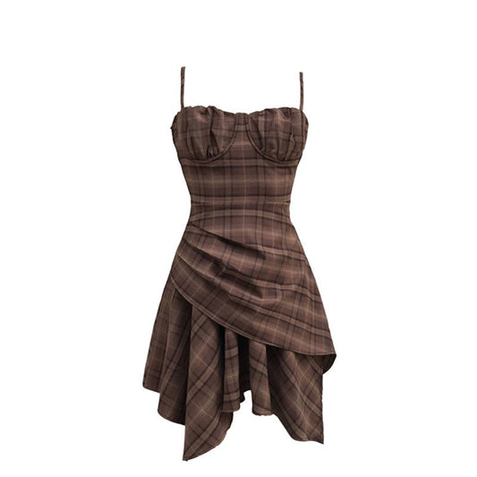 Retro Girly Plaid Dress UB6236