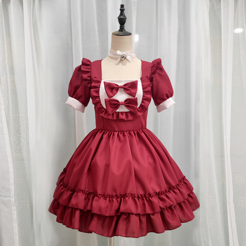 Red Lolita Sexy Maid Outfit Dress UB3457