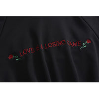 "LOVE IS A LOSING GAME" DARK ROSE HOODED DRESS K111902