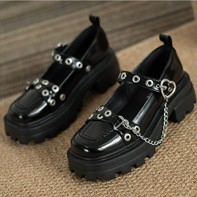 LOVE BUCKLE CHAIN THICK BOTTOM SHOES UB2625