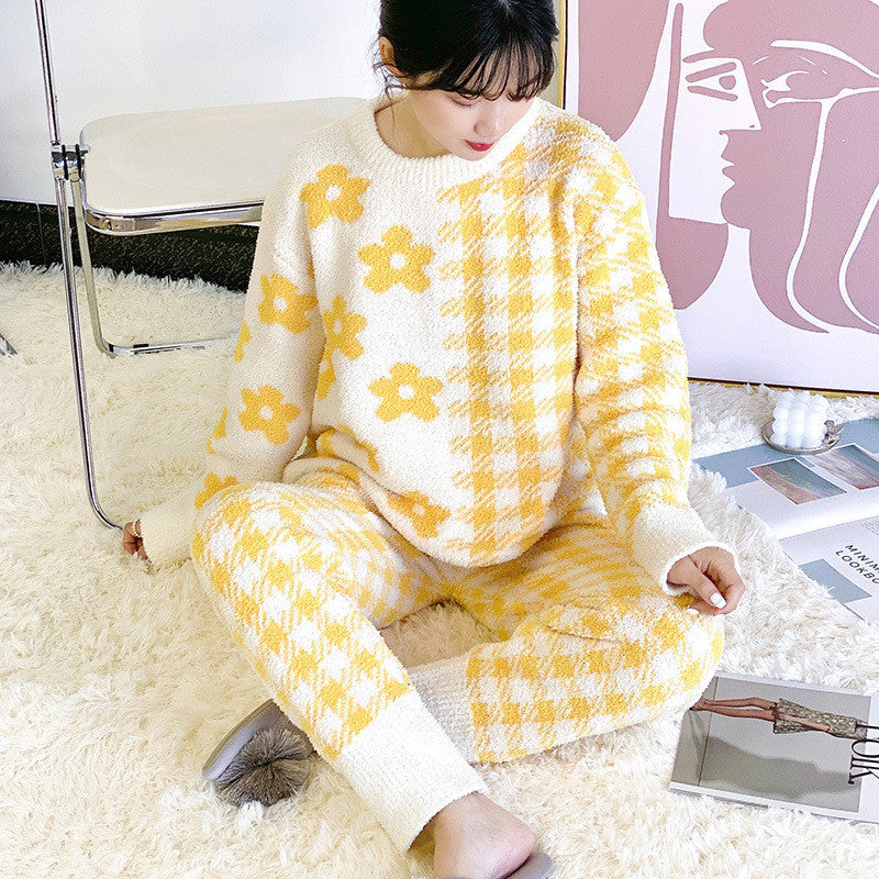 LOVE WOOLEN KNITTED HOME WEAR TWO PIECE PAJAMAS UB3205
