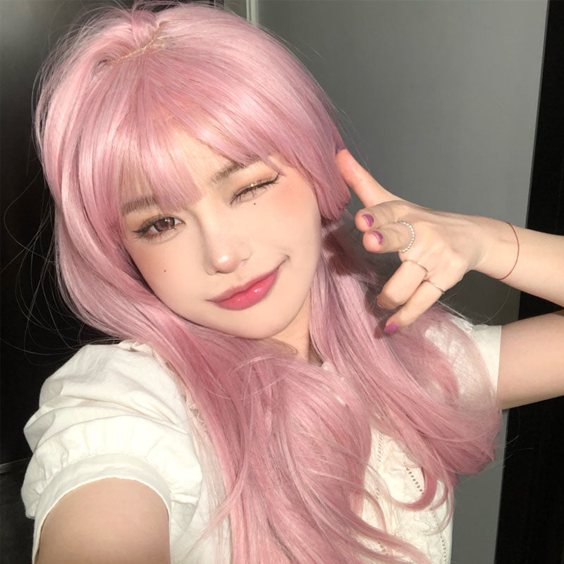 " LONG STRAIGHT PINK HAIR "WIG H082101