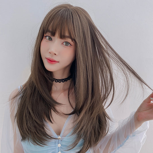 "AIR BANGS INNER BUCKLE LONG STRAIGHT" WIG  H041904