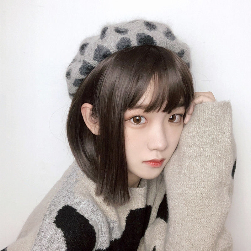 "BROWN GRAY BROWN RED LOLITA MEDIUM LONG STRAIGHT" WIG D041611