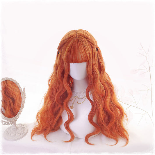 "HARAJUKU LOLITA ORANGE LONG CURLY"  WIG K102318
