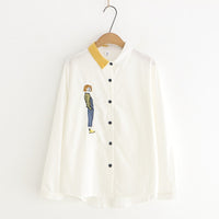 "CARTOON EMBROIDERED STRIPED" SHIRT Y032501