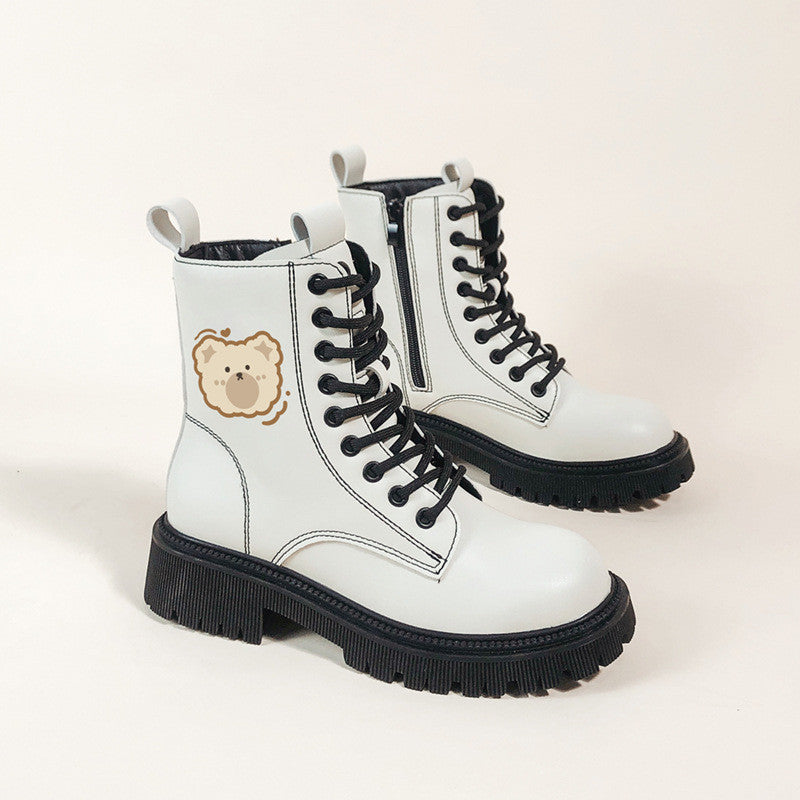 WHITE CARTOON BEAR MARTIN BOOTS UB3379