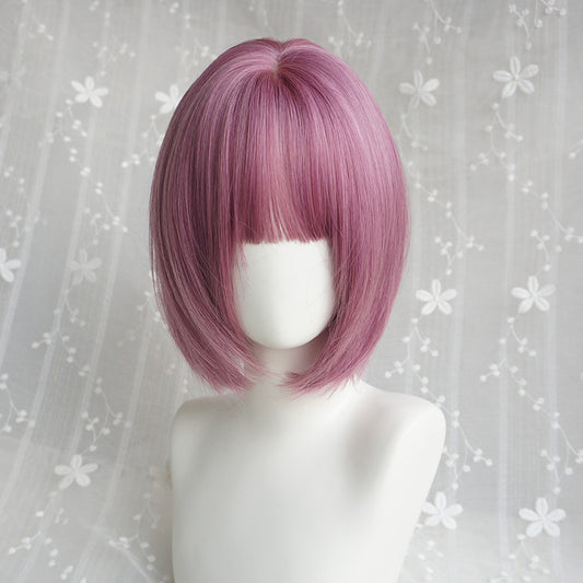 "CUTE PURPLE SHORT STRAIGHT" WIG Y040401
