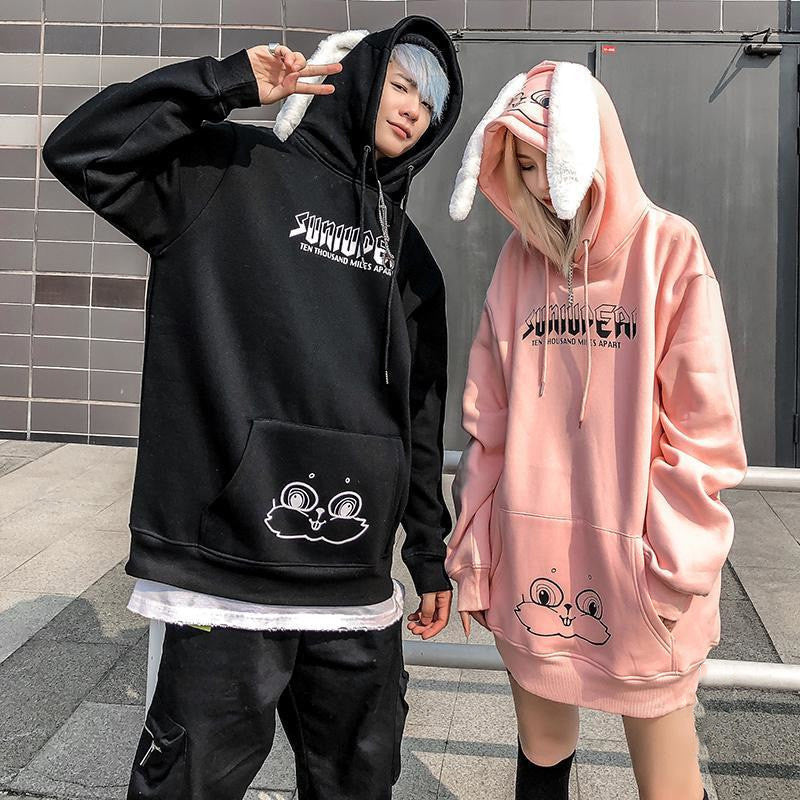 BUNNY EARS PLUS VELVET COUPLE HOODIE UB3315