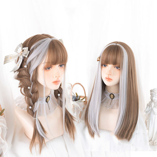 Lolita Ear-dyeing Long Straight Wig UB6152