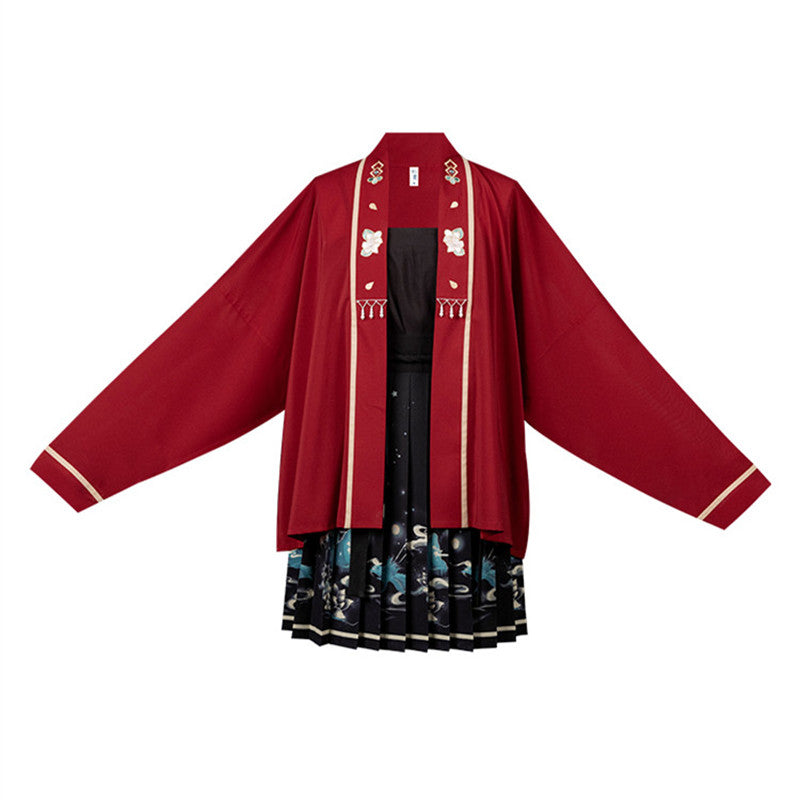 HANFU AIRPLANE SLEEVE SHORT PLEATED SKIRT UB3314