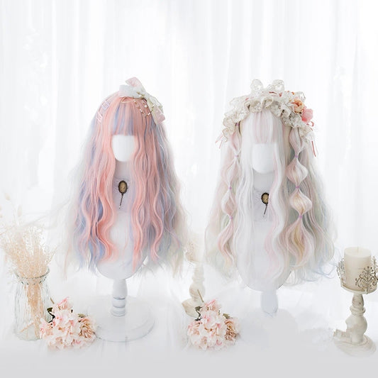 "MACARON PINK/WHITE LOLITA LONG CURLY" WIG D041524