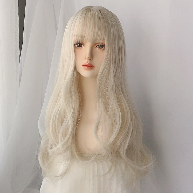 "OFF WHITE NATURAL LONG CURLY HAIR "WIG H082102