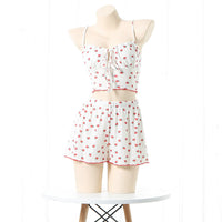 Thin Camisole Shorts Suit Strawberry Home Wear UB7332