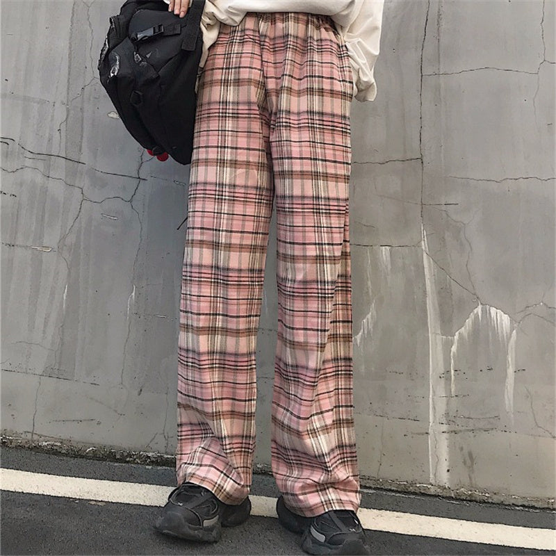 "PINK PLAID" PANTS K092802