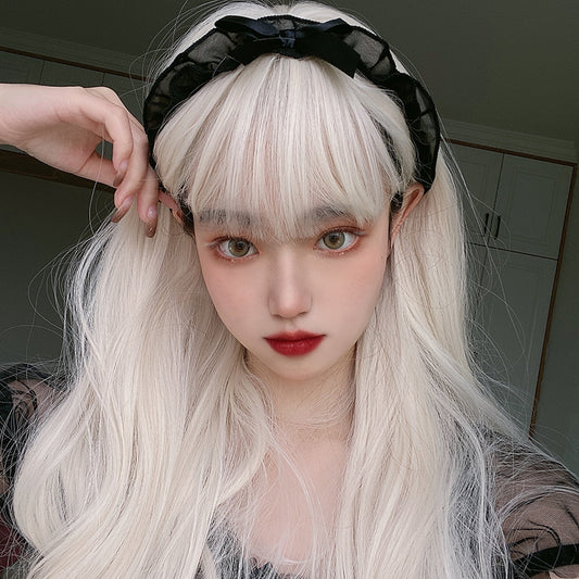 "OFF WHITE NATURAL LONG CURLY HAIR "WIG H082102