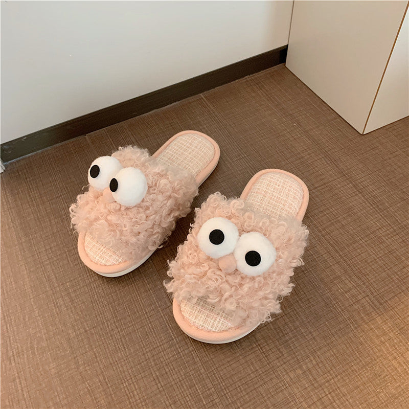 Cartoon Big Eyes Creative Funny Cotton Slippers UB3262