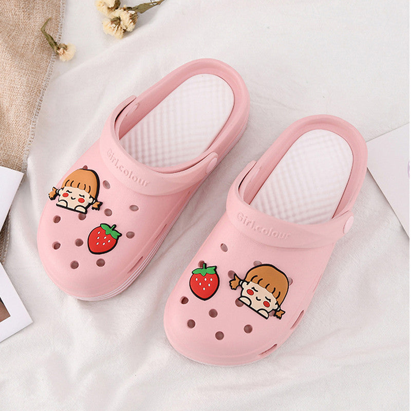 Fruit Girl Platform Hole Shoes Sandals Slippers UB3256