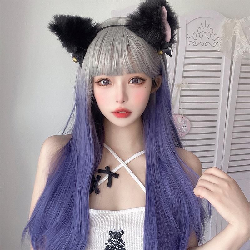 [@nightmarekittykat] Purple Gradient Long Straight Wig UB3204