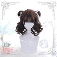 "Lolita air bangs short curly" wig / cute hair balls Y020810