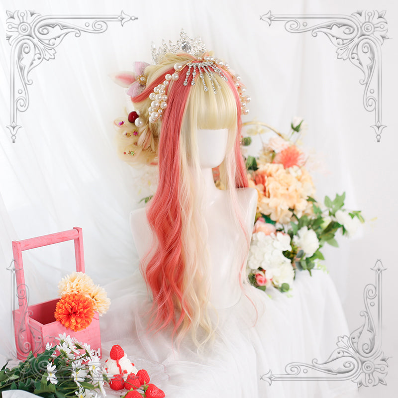"Lolita Wig [ Sun ]- Mixed Golden Red Long Curly" Wig H040901