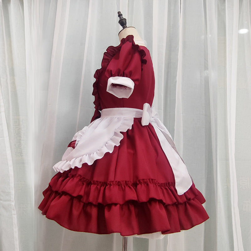 [@narmayae] Red Lolita Sexy Maid Outfit Dress UB3457