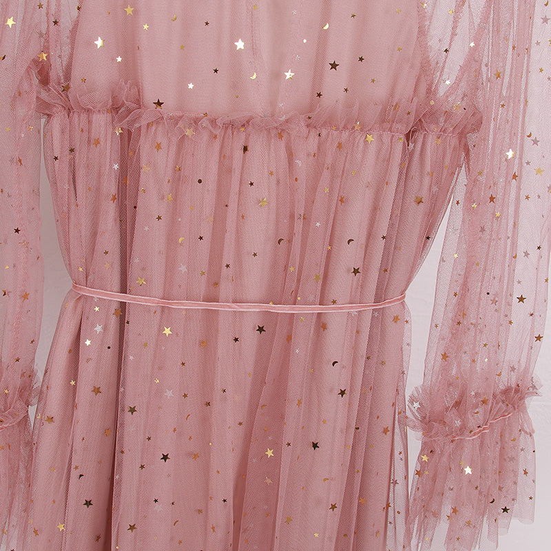 "4 COLORS FAIRY PAILLETTE LACE TULLE" DRESS K082301