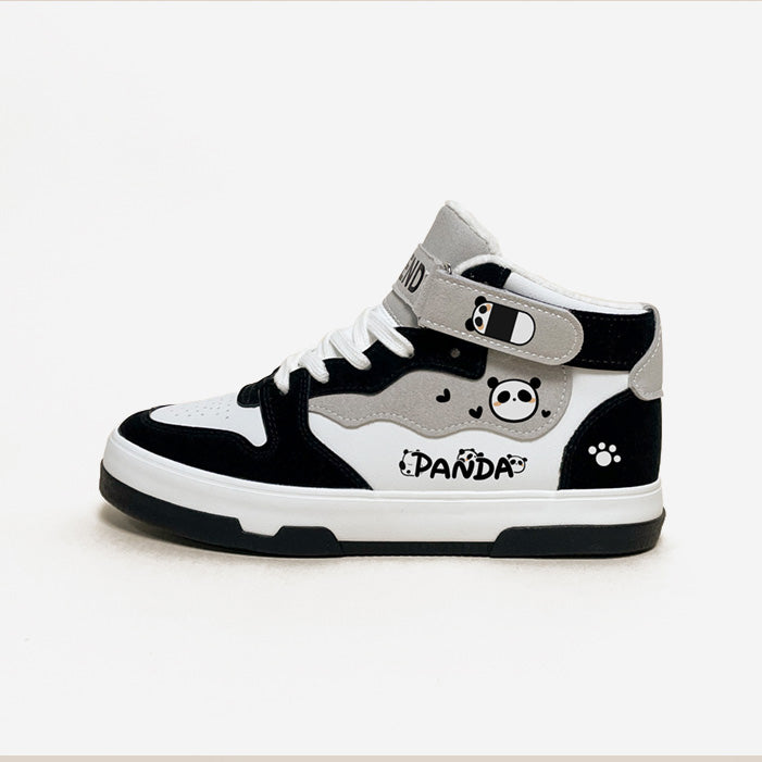 Cute panda warm plus velvet shoes student sports sneakers UB3532