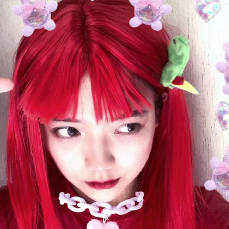 [ @carrypingwin]"LOLITA MATTE RED LONG STRAIGHT" WIG Y040402