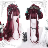 "WINE RED" LONG CURLY WIG K122813