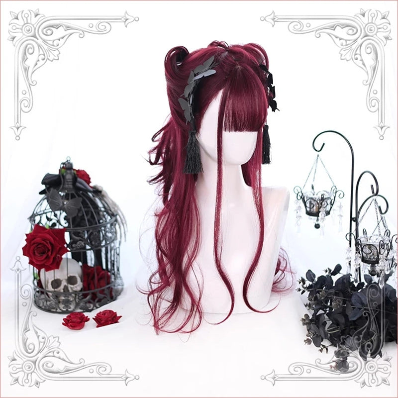 "WINE RED" LONG CURLY WIG K122813