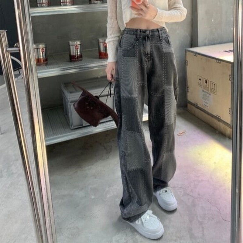 [@sleepinredroses] RETRO SMOKY GRAY CHECK JEANS UB2483