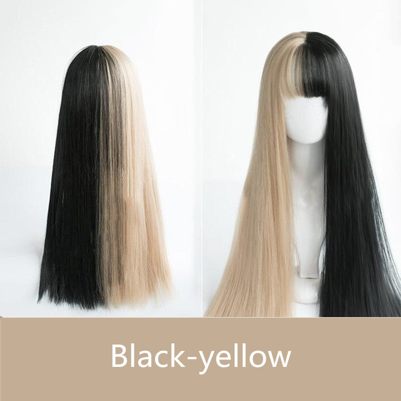 Natural Bangs Color Matching Long Straight Wig ER5789
