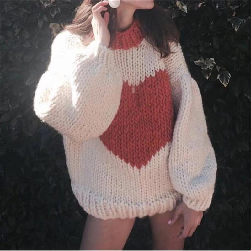 Black/White Love Sweater ER5842