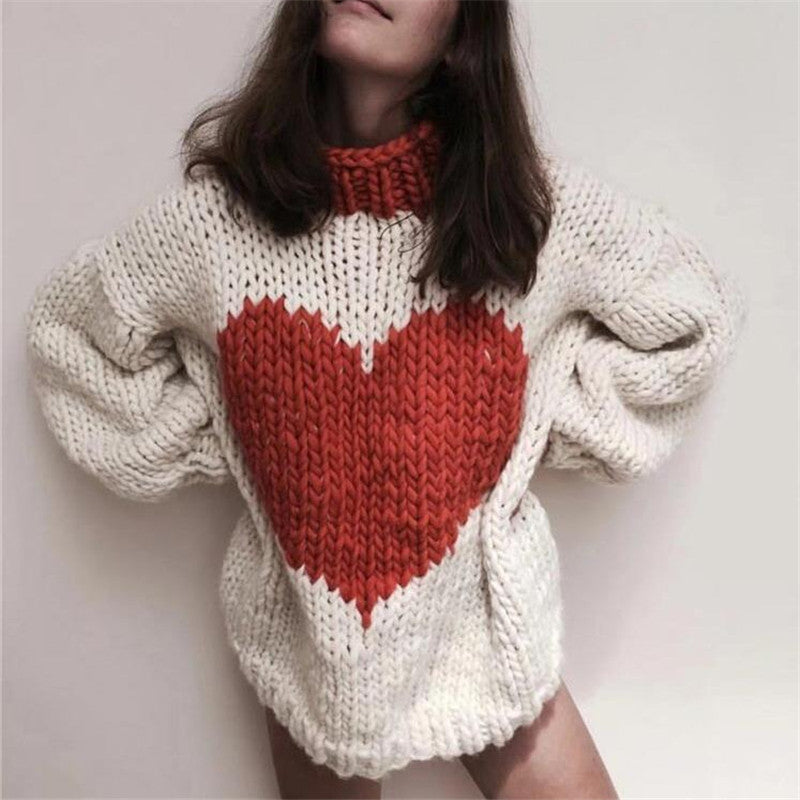 Black/White Love Sweater ER5842