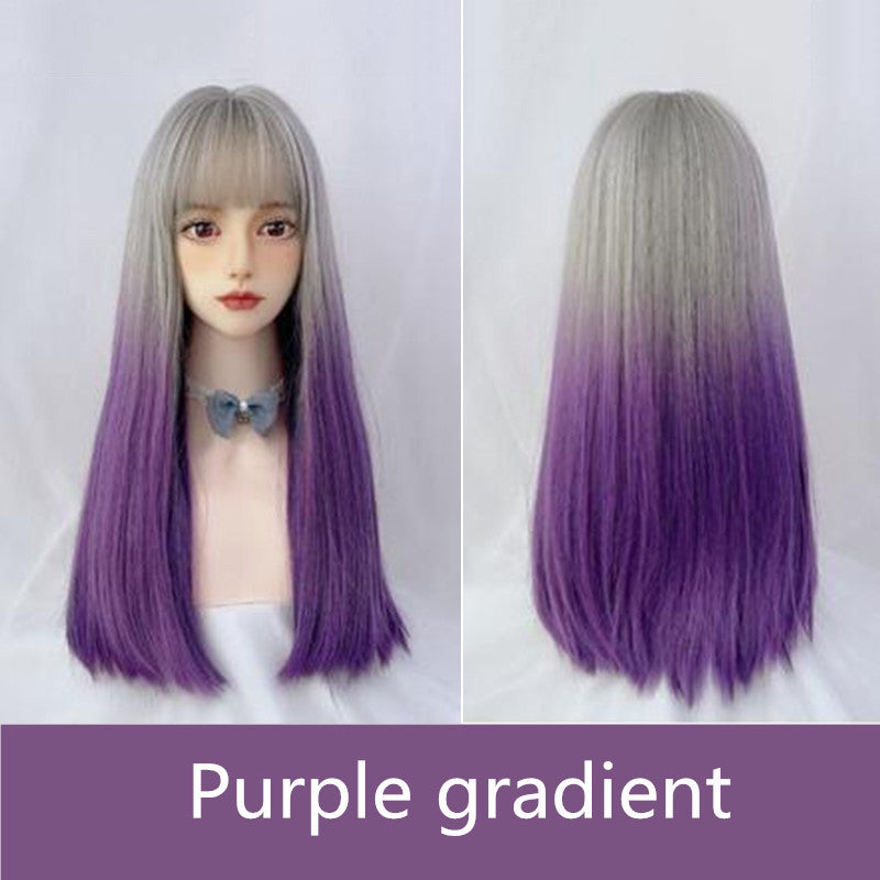 Blue/Purple Gradient Long Straight Wig ER5871