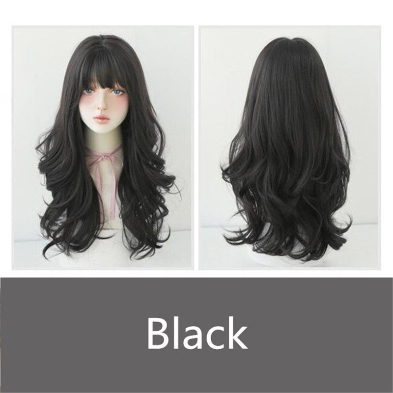 NATURAL BANGS LONG CURLY WIG UB3338