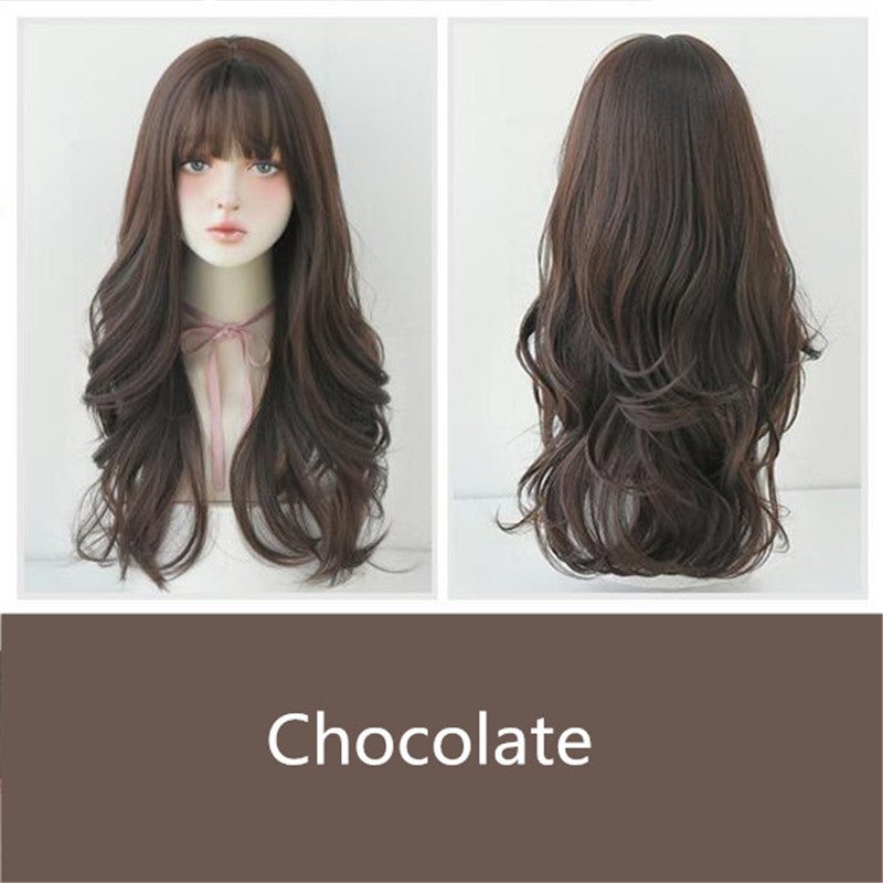 NATURAL BANGS LONG CURLY WIG UB3338