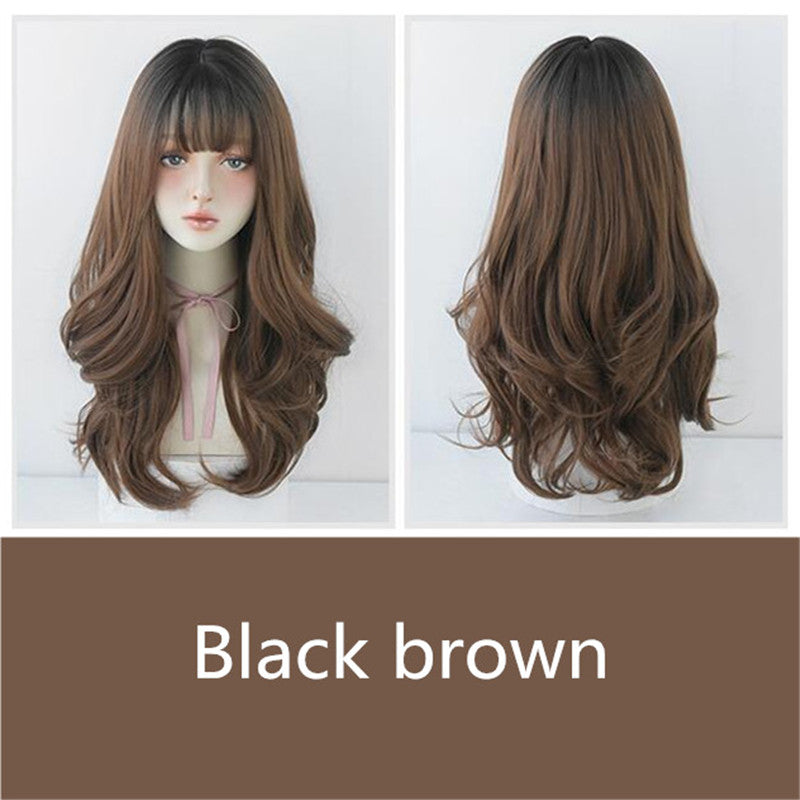 NATURAL BANGS LONG CURLY WIG UB3338