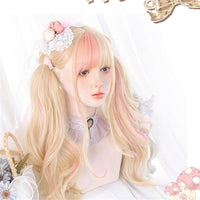 GOLDEN HIGHLIGHT PINK LONG CURLY WIG UB3367