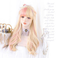 GOLDEN HIGHLIGHT PINK LONG CURLY WIG UB3367