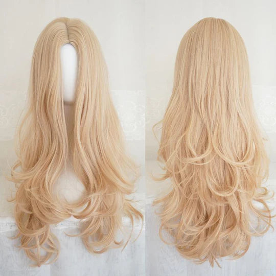 Gold Big Wavy Long Curly Wig  UB96038