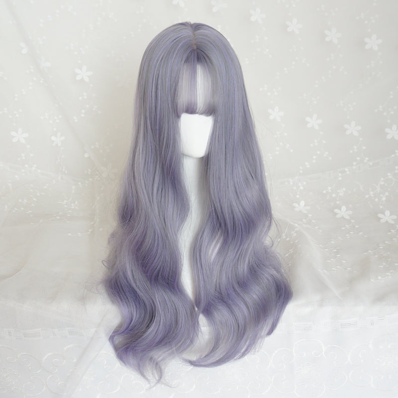"GRAY PURPLE" LONG CURLY WIG K082211