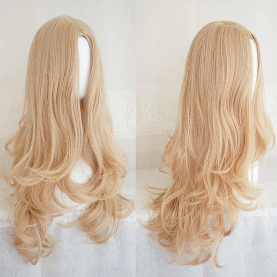 Gold Big Wavy Long Curly Wig  UB96038