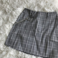 "VINTAGE PLAID" SKIRT WITH CHAIN K053101