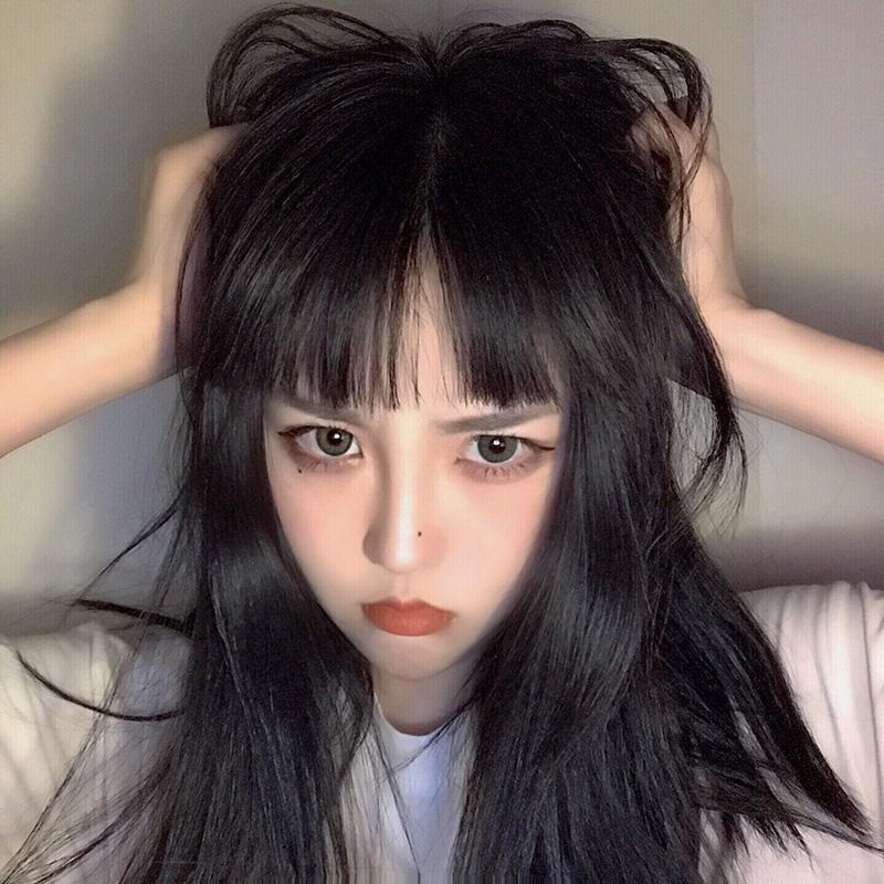 "BLACK LONG STRAIGHT" WIG K070504