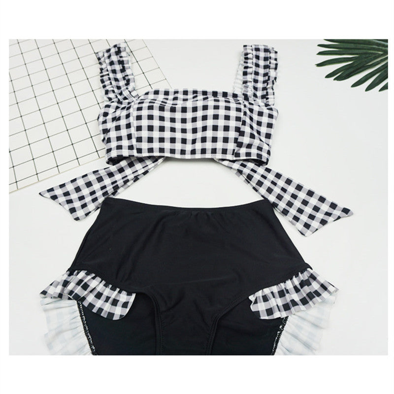 “PLAID & BOWKNOT” SWIMSUIT W052003